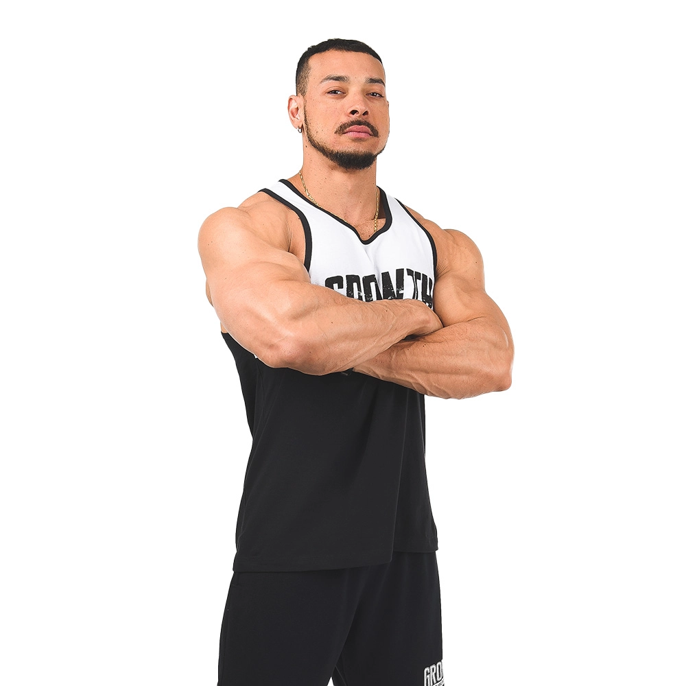 REGATA PREMIUM ESTILHAÇO RECORTE PRETO - GROWTH SUPPLEMENTS - visão frontal - Atleta Felipe Franco TeamGrowth