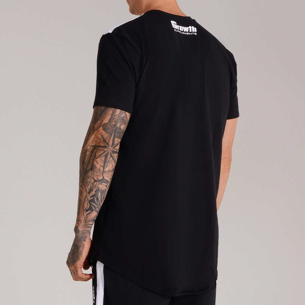 Camiseta Premium Long Recorte Preto