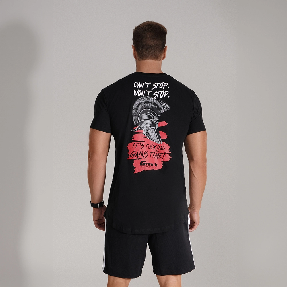 CAMISETA PREMIUM LONG CANT STOP PRETA - GROWTH SUPPLEMENTS