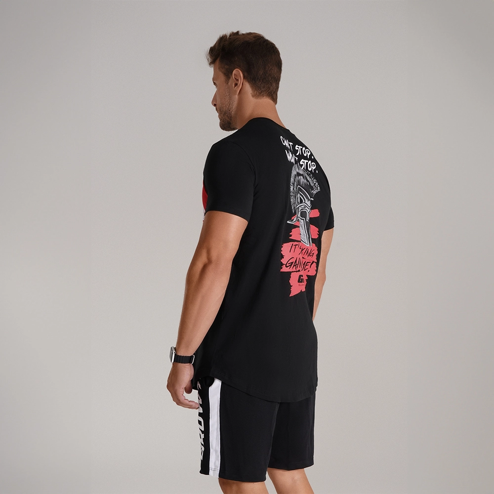 CAMISETA PREMIUM LONG CANT STOP PRETA - GROWTH SUPPLEMENTS