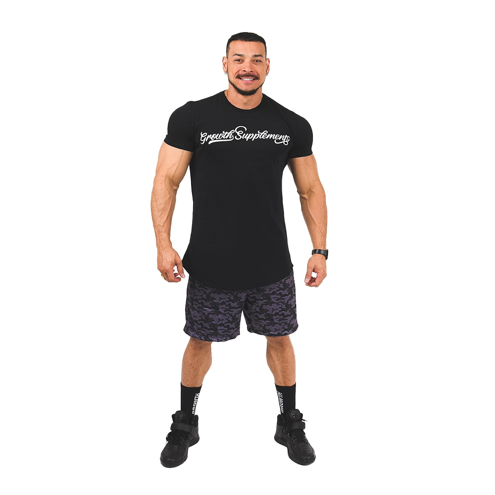Camiseta Preta Premium Long Style Growth