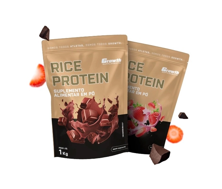GROWTH SUPPLEMENTS - Embalagens de Rice Protein (com Sabor)