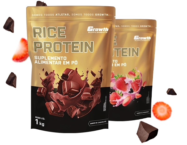 GROWTH SUPPLEMENTS - Embalagens de Rice Protein (com Sabor)