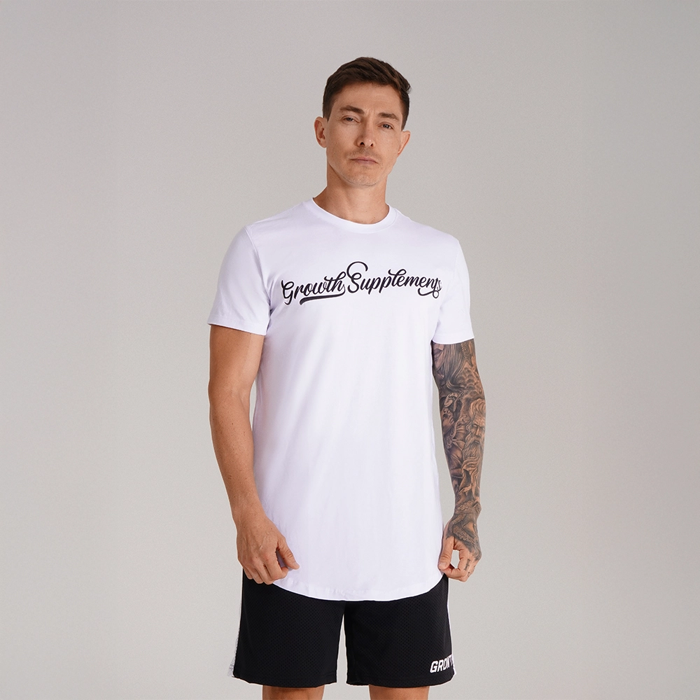 CAMISETA BRANCA PREMIUM LONG STYLE GROWTH - GROWTH SUPPLEMENTS