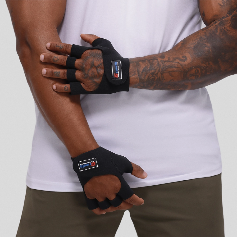 LUVA DE TREINO PRETA GROWTH (PAR) - GROWTH SUPPLEMENTS