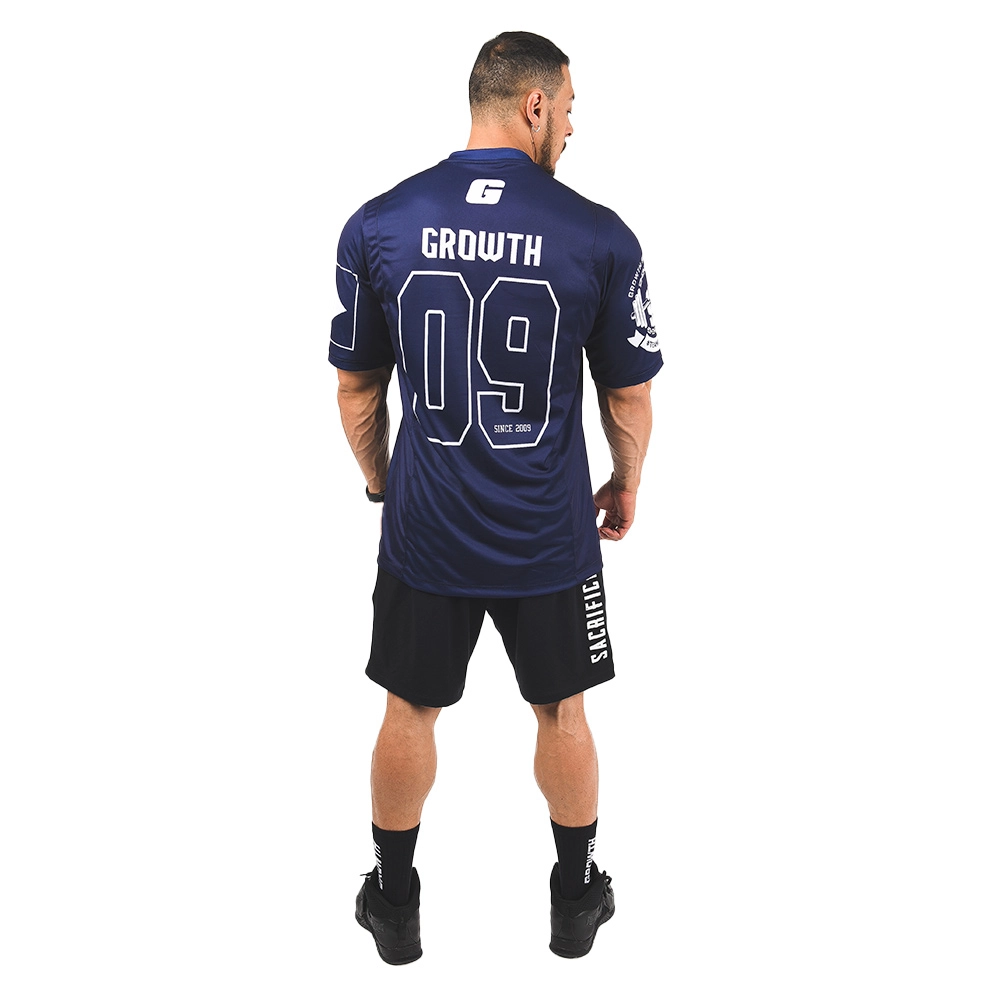 CAMISETA FUTEBOL AMERICANO ROXA SINCE 2009 GROWTH - EDIÇÃO ESPECIAL - visão de trás - Atleta Felipe Franco TeamGrowth