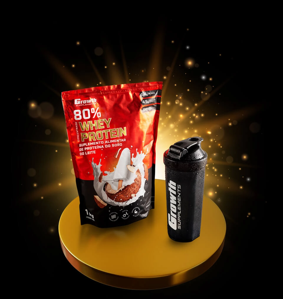 Whey Protein Concentrado Coqueteleira Growth Supplements