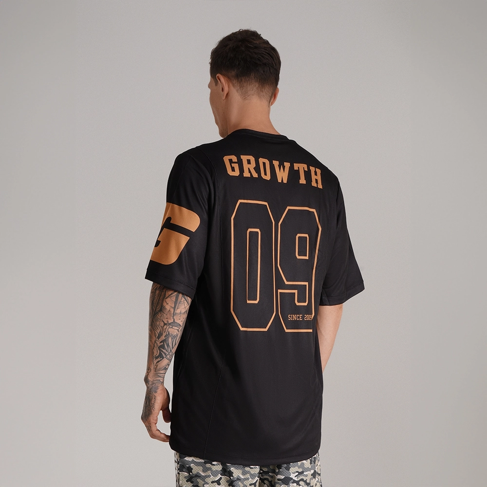 Camiseta Futebol Americano Preta/Dourado Since 2009 Growth