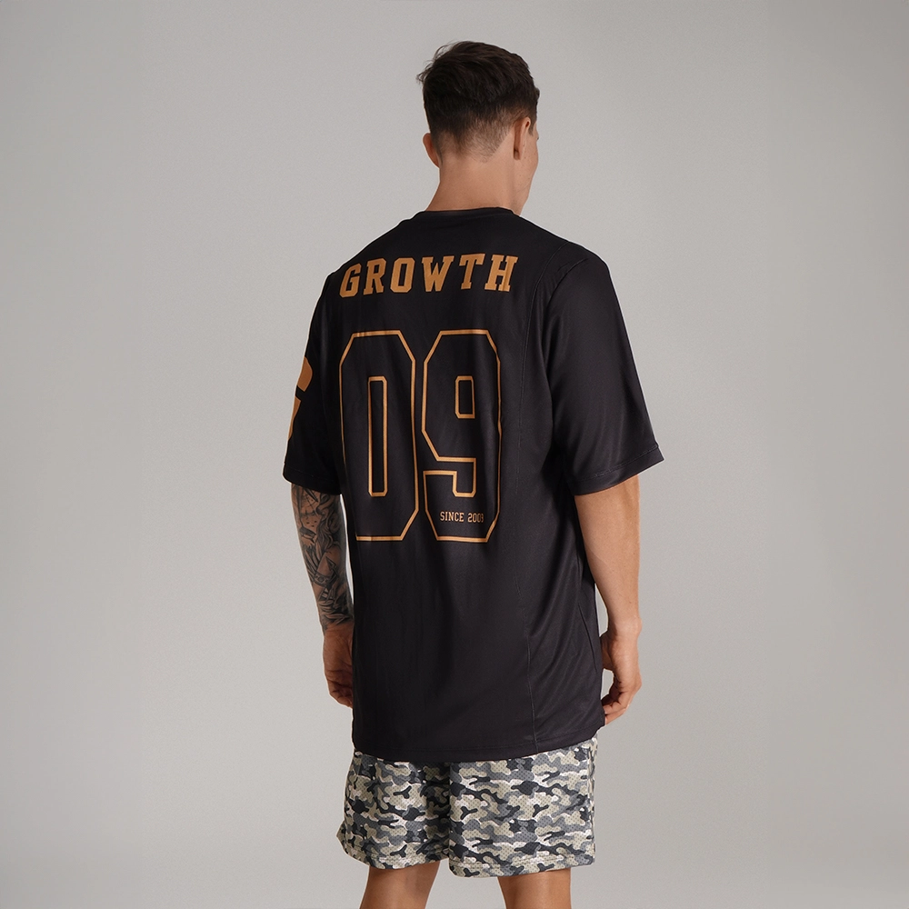 Camiseta Futebol Americano Preta/Dourado Since 2009 Growth