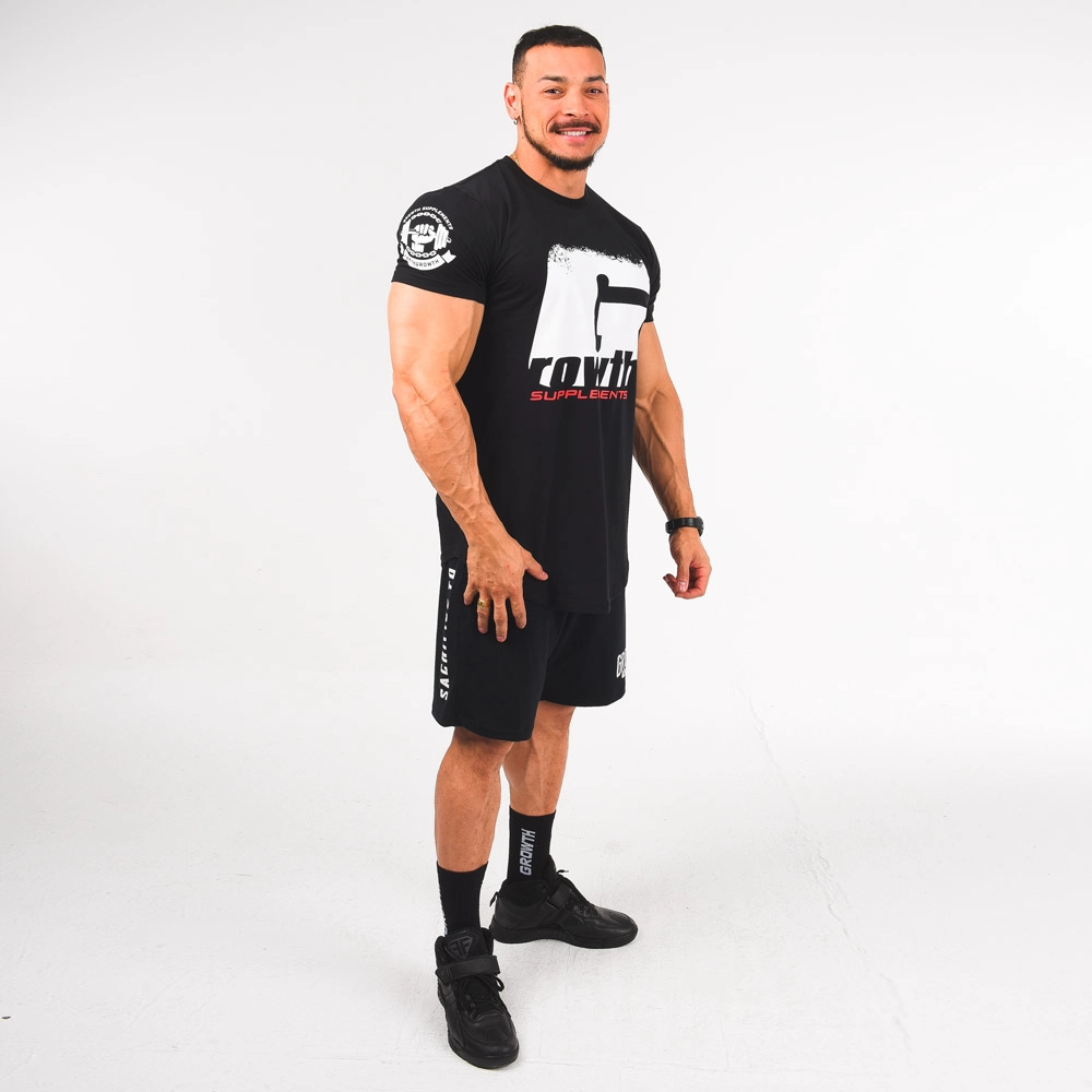 Camiseta Preta Dry Fit Team Growth