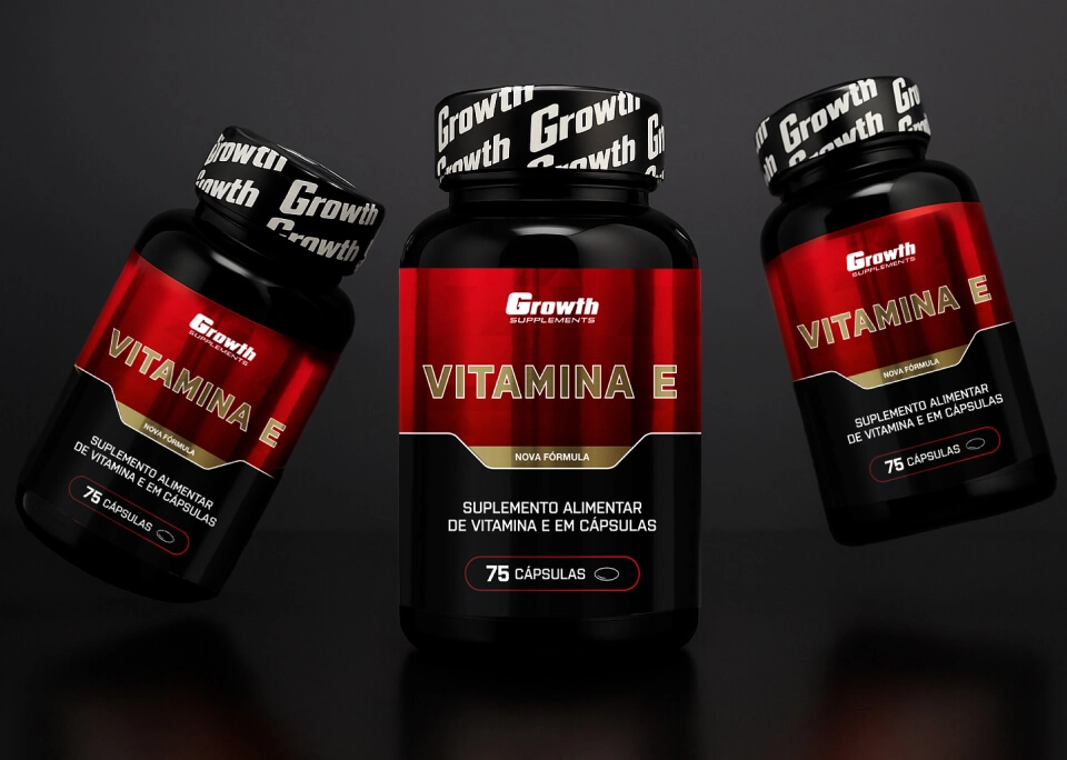 3 Embalagens do produto Vitamina E (75 Caps) Growth Supplements