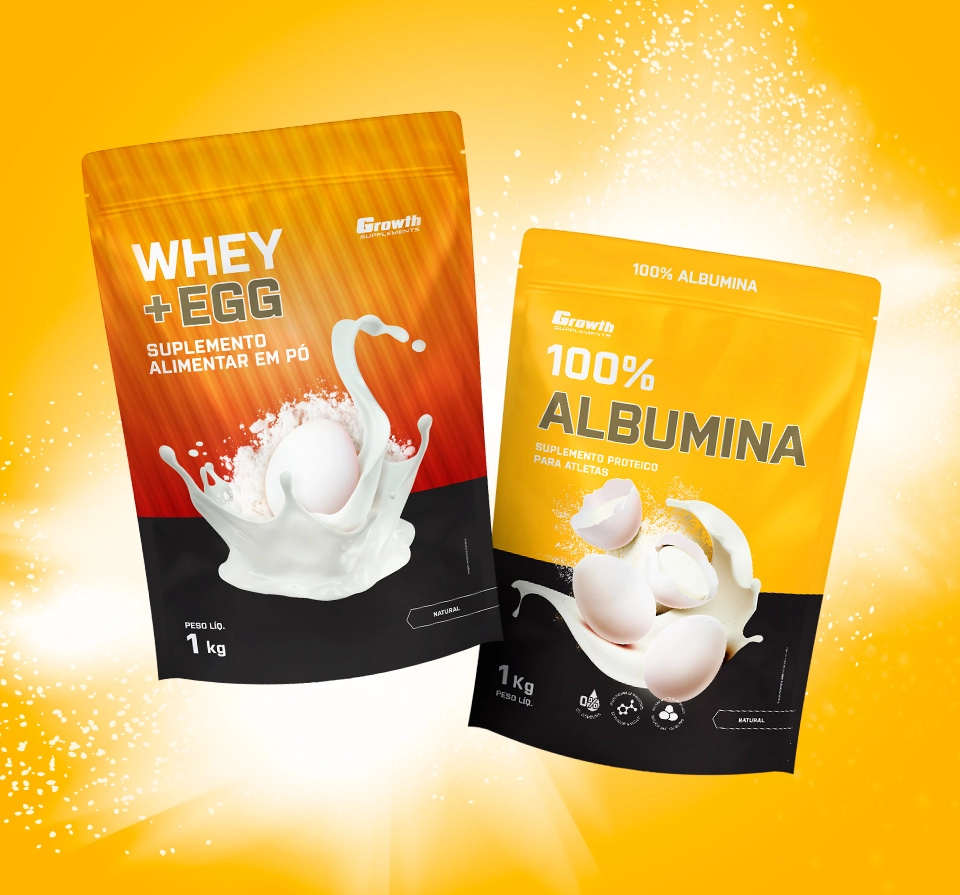 Albumina e Whey + Egg, saiba como ingerir