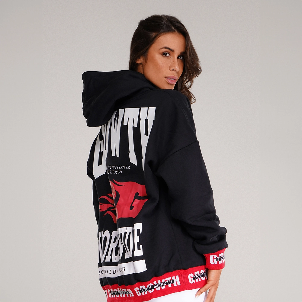 BLUSÃO MOLETOM GROWTH PRETO OVERSIZED WORLDWIDE  - GROWTH SUPPLEMENTS