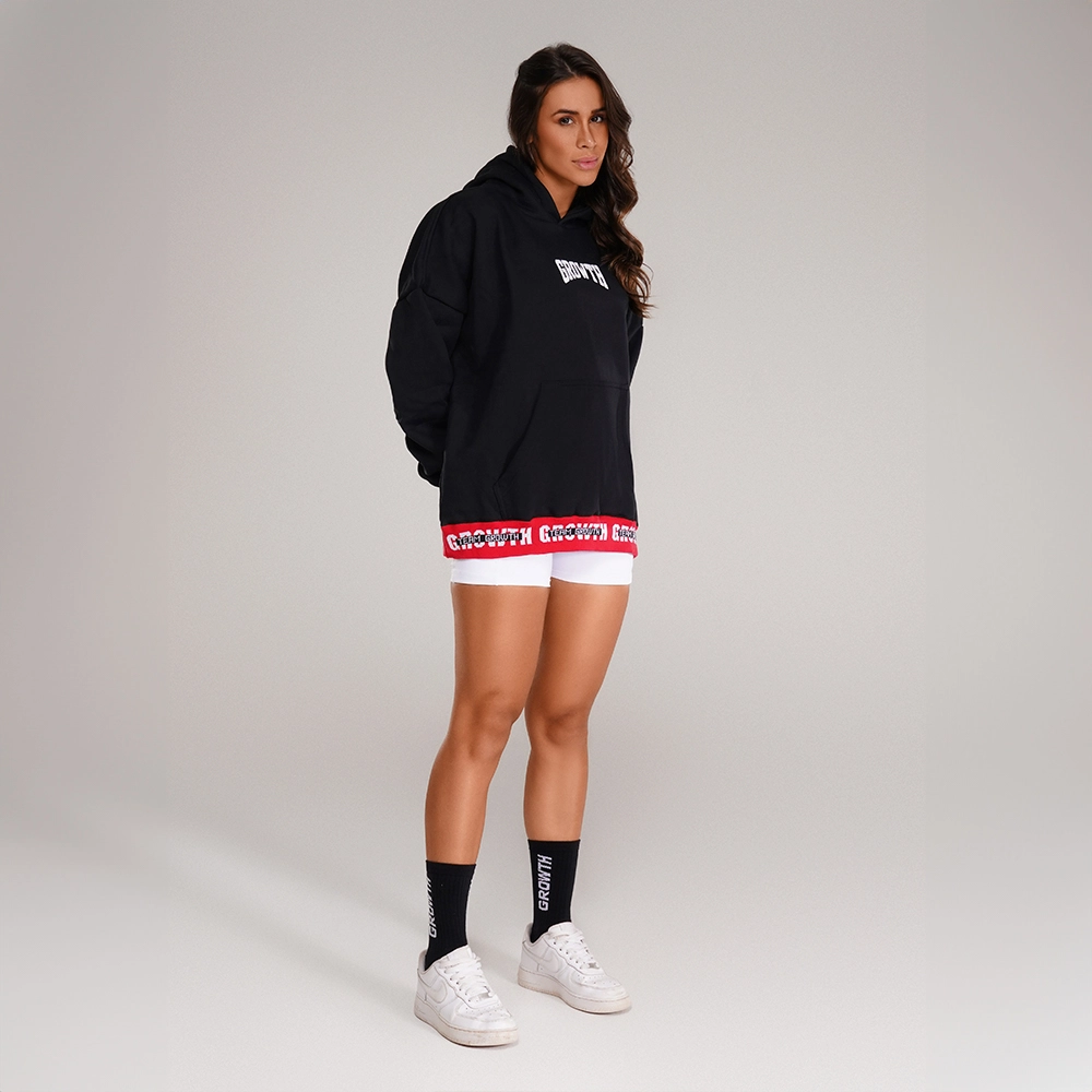 BLUSÃO MOLETOM GROWTH PRETO OVERSIZED WORLDWIDE  - GROWTH SUPPLEMENTS