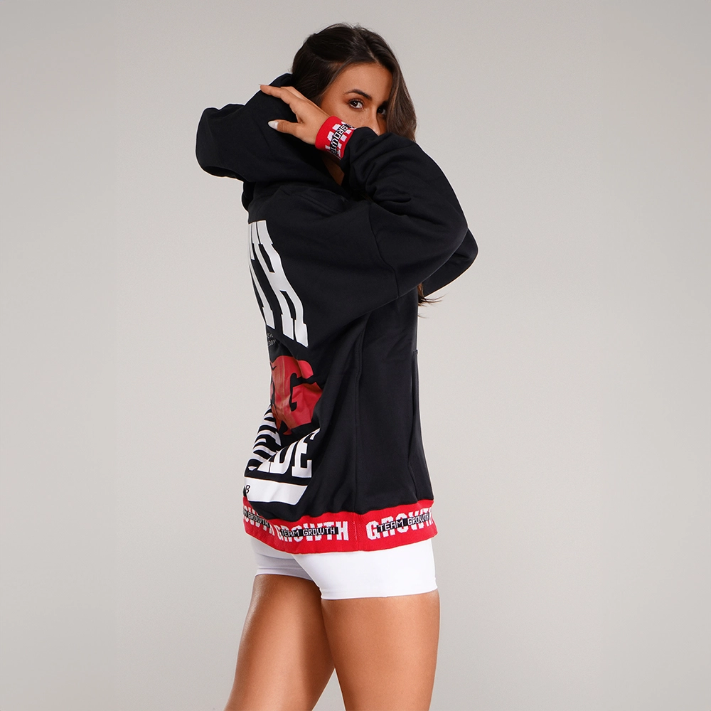 BLUSÃO MOLETOM GROWTH PRETO OVERSIZED WORLDWIDE  - GROWTH SUPPLEMENTS