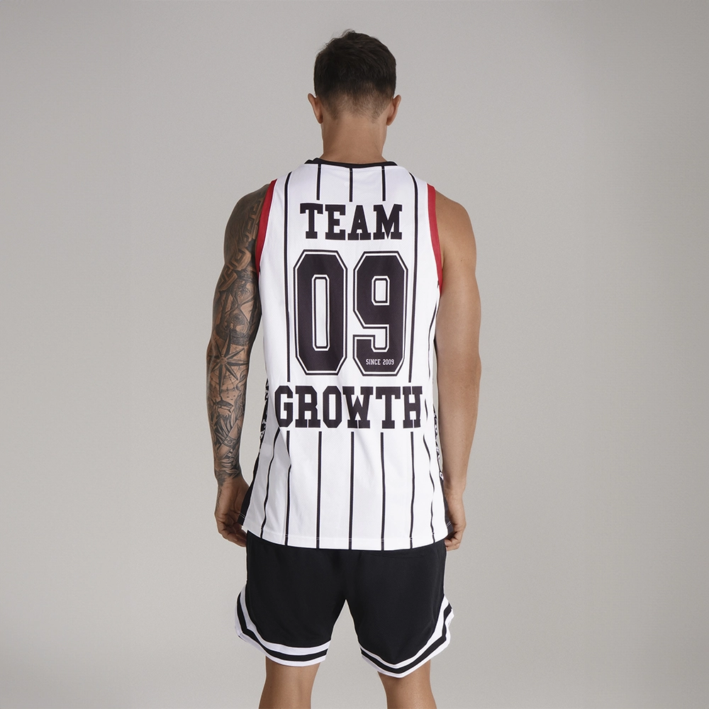 Regata Growth Sports Branco/Preto/Vermelho