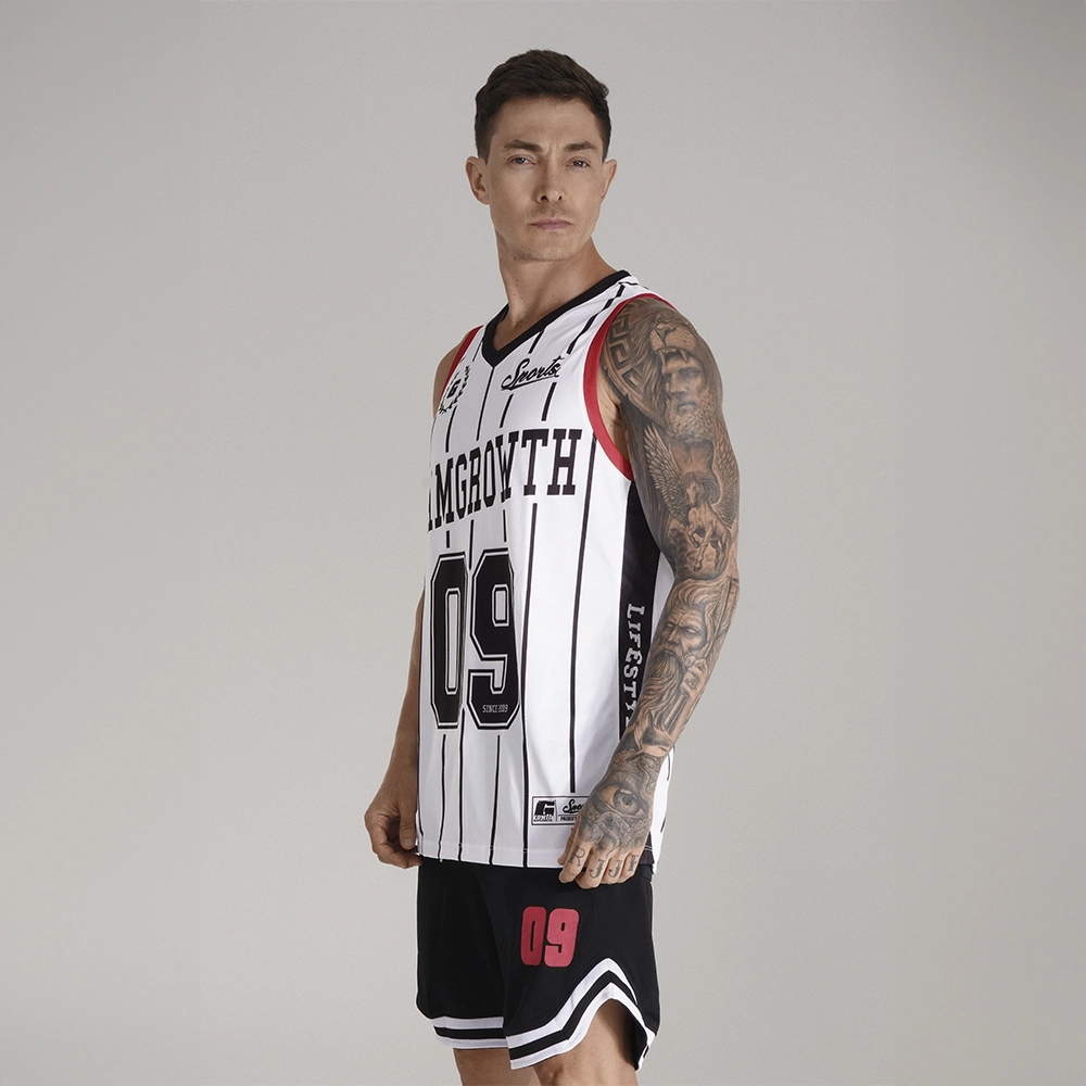 Regata Growth Sports Branco/Preto/Vermelho