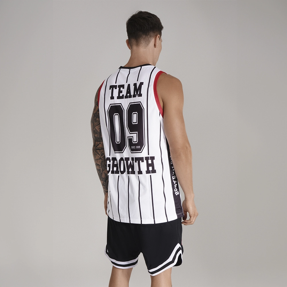 Regata Growth Sports Branco/Preto/Vermelho