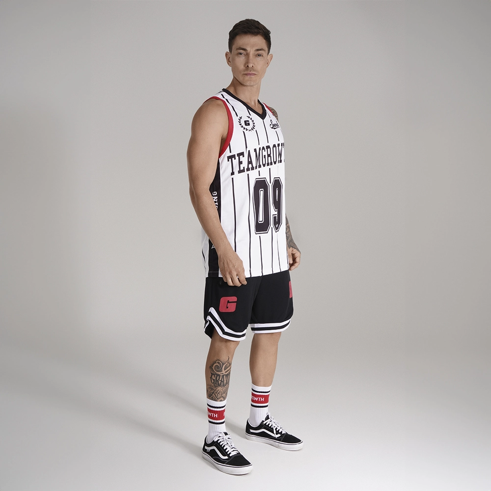 Regata Growth Sports Branco/Preto/Vermelho