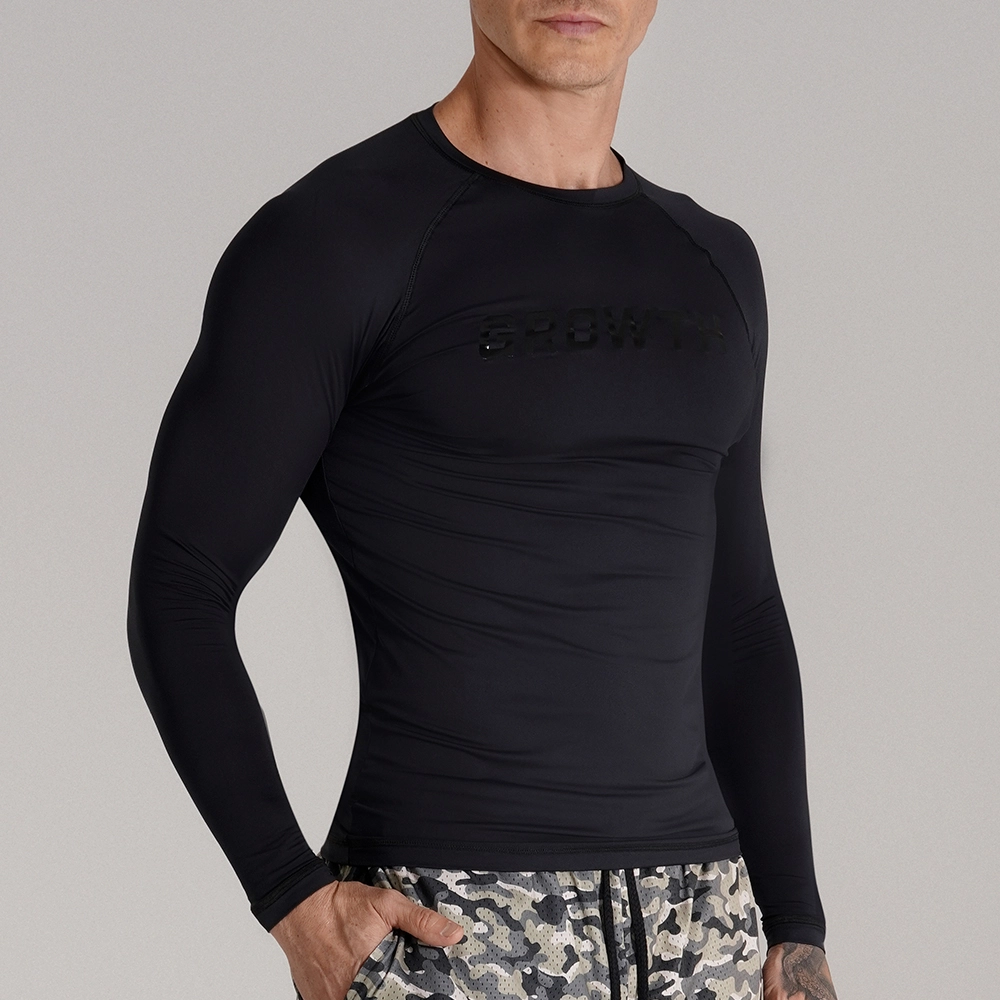 CAMISETA PRETA MANGA LONGA TÉRMICA SEGUNDA PELE GROWTH - GROWTH SUPPLEMENTS