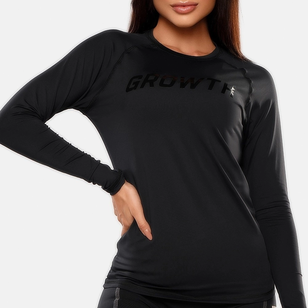 CAMISETA PRETA MANGA LONGA TÉRMICA SEGUNDA PELE GROWTH - GROWTH SUPPLEMENTS