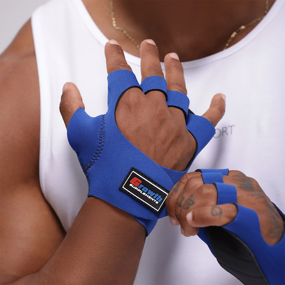 LUVA DE TREINO AZUL GROWTH (PAR) - GROWTH SUPPLEMENTS