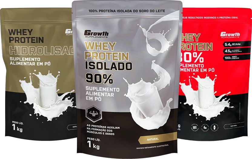 Whey Protein Growth Supplements - Hidrolisado, Isolado e Concentrado