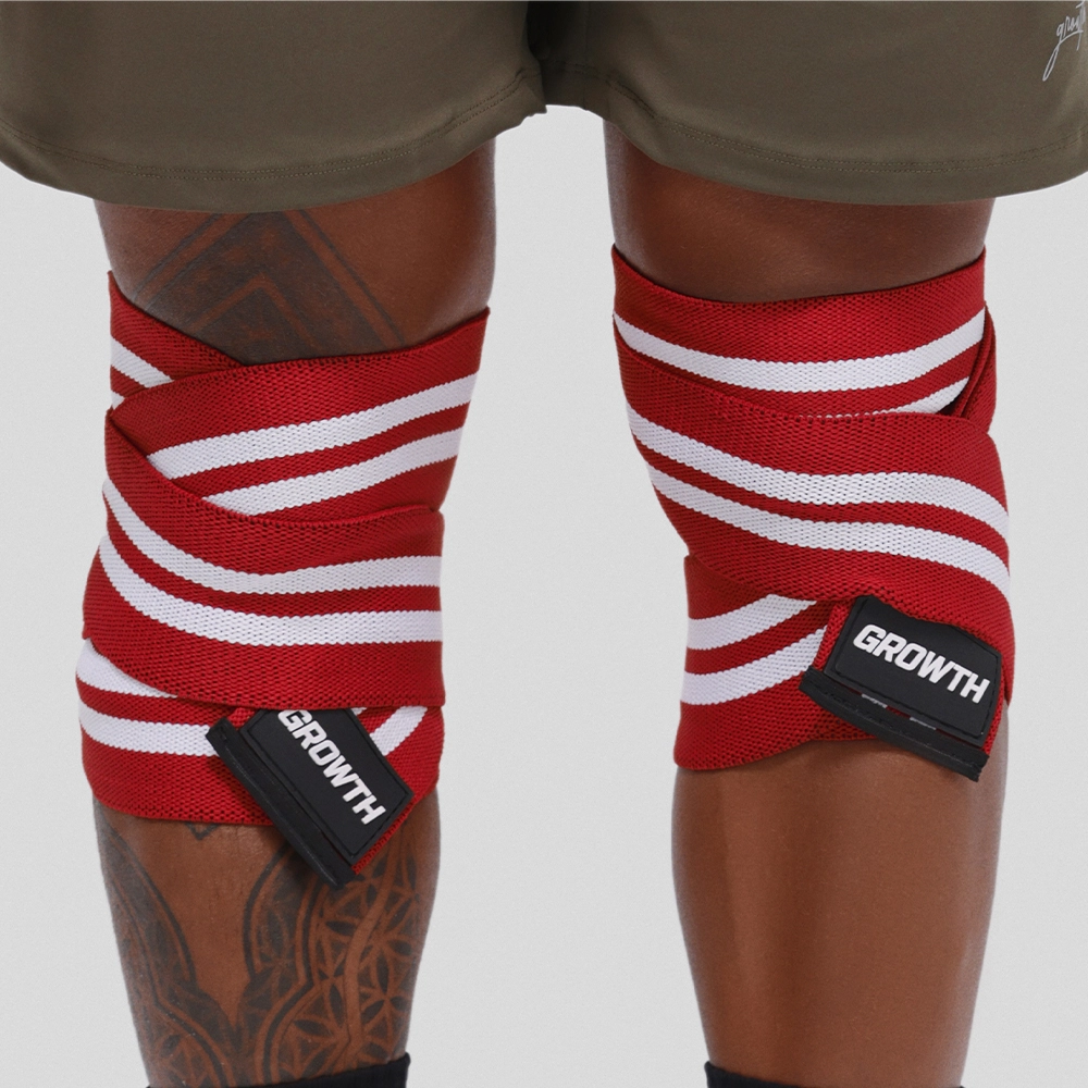 FAIXA DE JOELHO VERMELHA/BRANCO GROWTH (PAR) - GROWTH SUPPLEMENTS