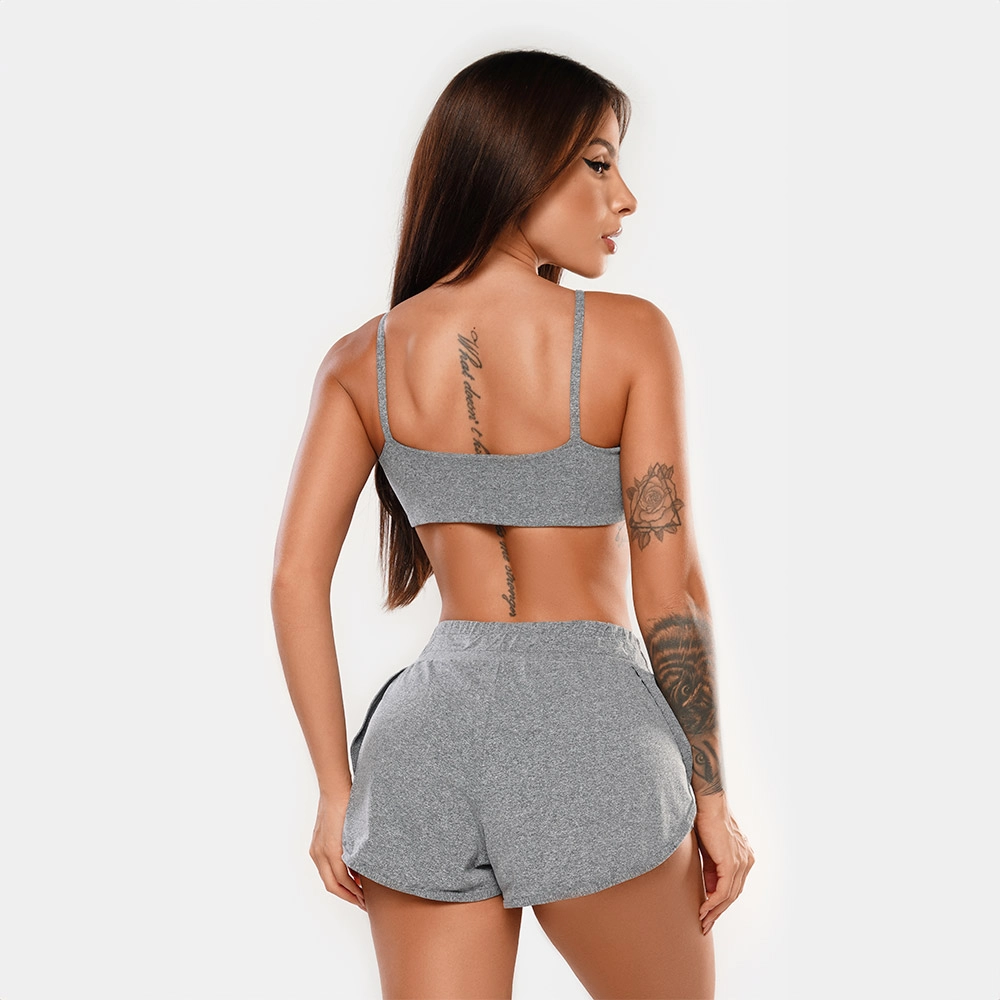 Shorts Duplo Cinza Growth Manuscrito