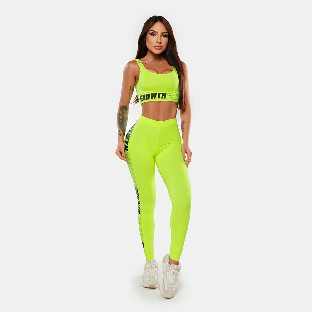 Legging Amarelo Neon Ad Recorte Logo Growth