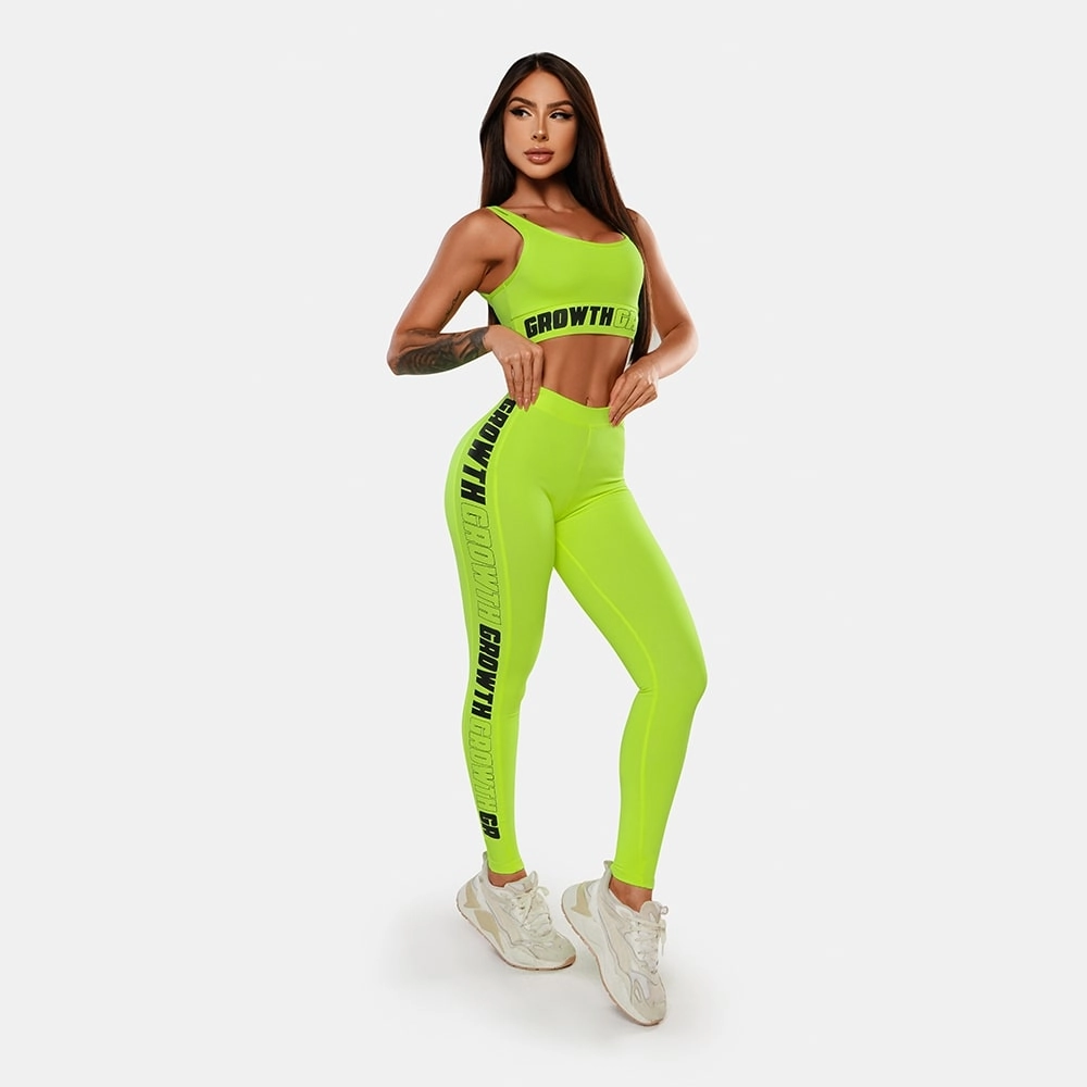 Legging Amarelo Neon Ad Recorte Logo Growth