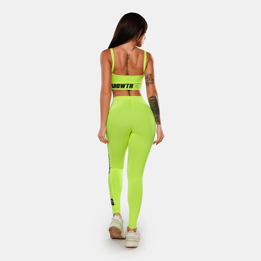 Legging Amarelo Neon Ad Recorte Logo Growth