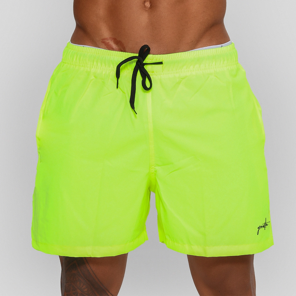 Short Banho Growth Manuscrito Amarelo Neon