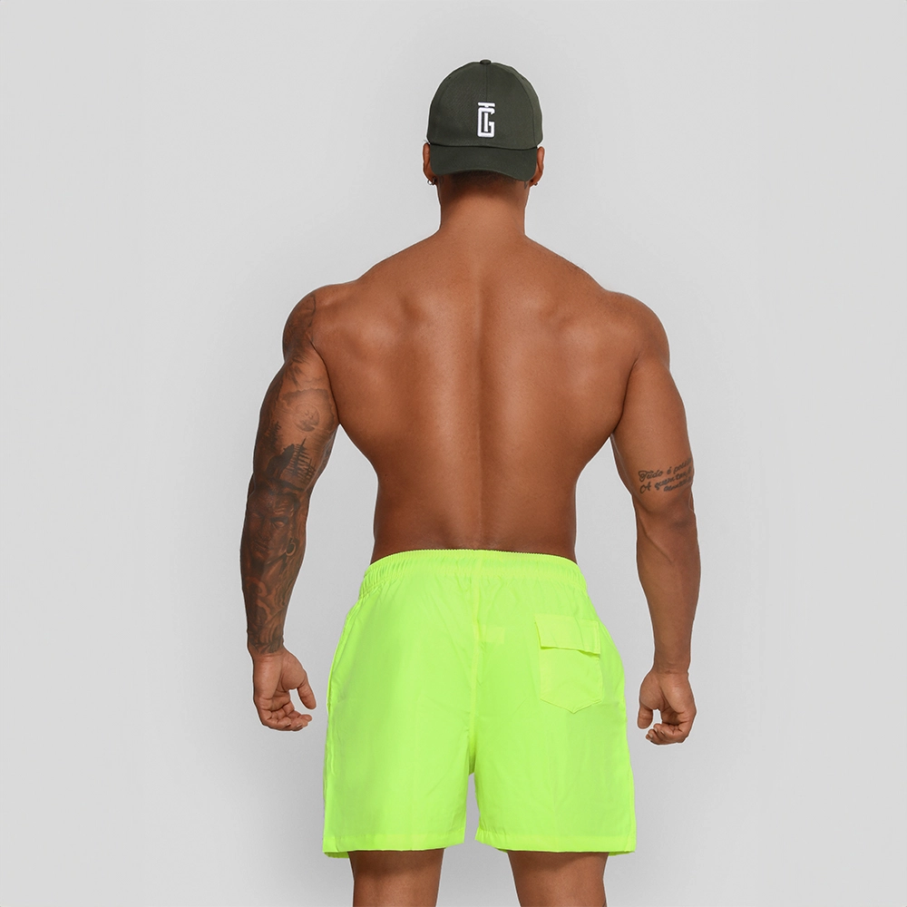 Short Banho Growth Manuscrito Amarelo Neon