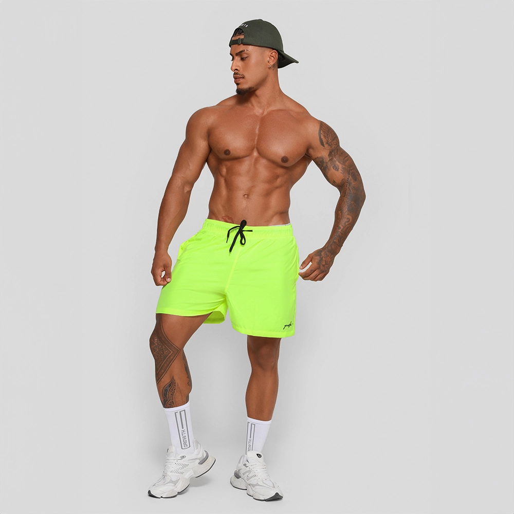 Short Banho Growth Manuscrito Amarelo Neon