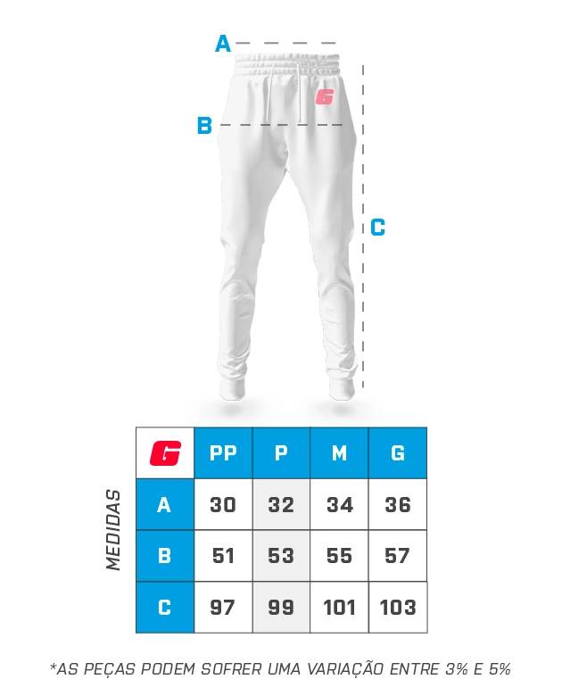 Tamanho da Calça - GROWTH SUPPLEMENTS