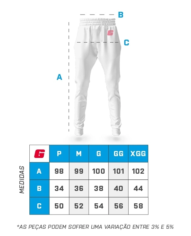Tamanho da Calça - GROWTH SUPPLEMENTS