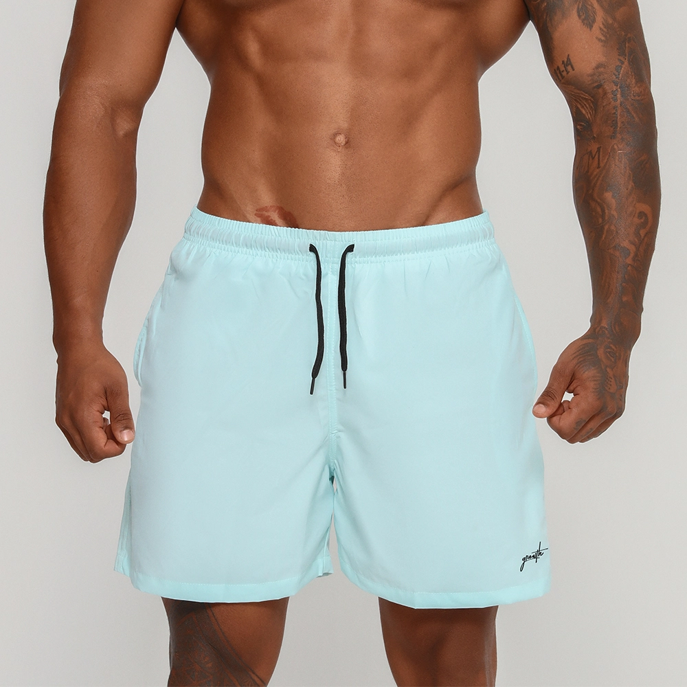 Short Banho Growth Manuscrito Azul Turquesa