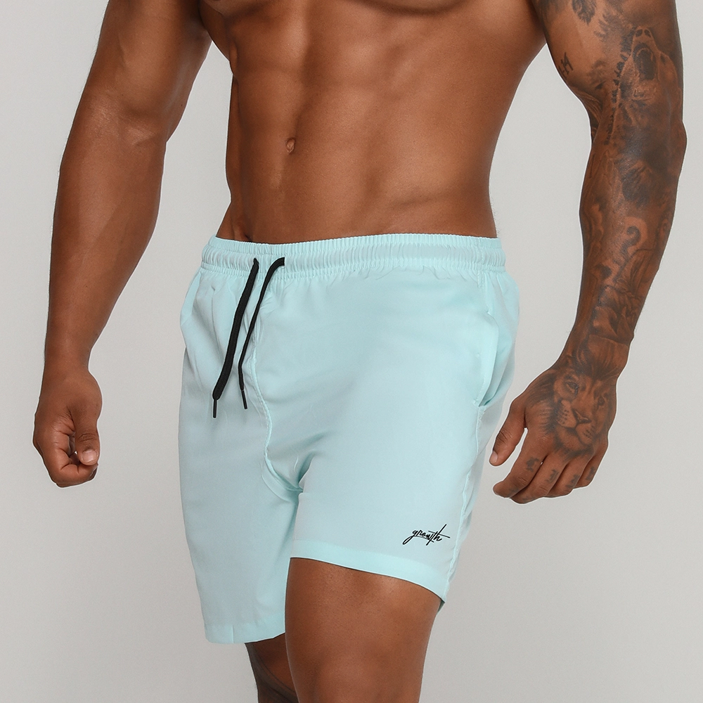 Short Banho Growth Manuscrito Azul Turquesa