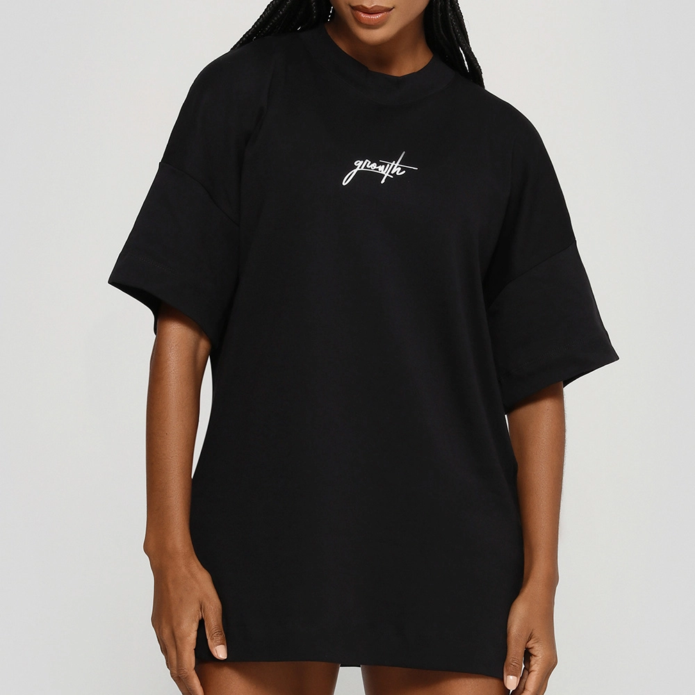 Camiseta Growth Oversized Manuscrito Preto