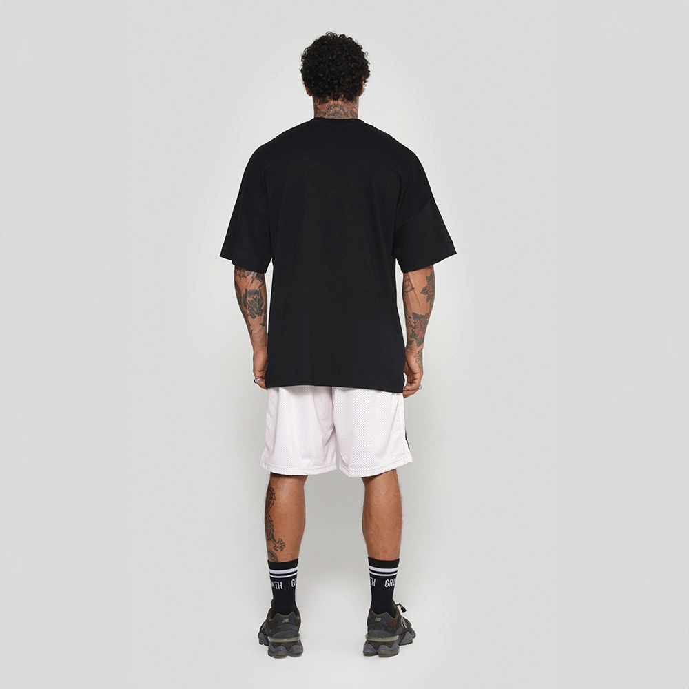 Camiseta Growth Oversized Manuscrito Preto