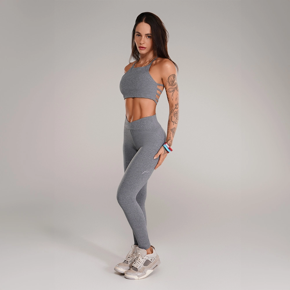 LEGGING GROWTH NING CINZA MESCLA CLARO - GROWTH SUPPLEMENTS