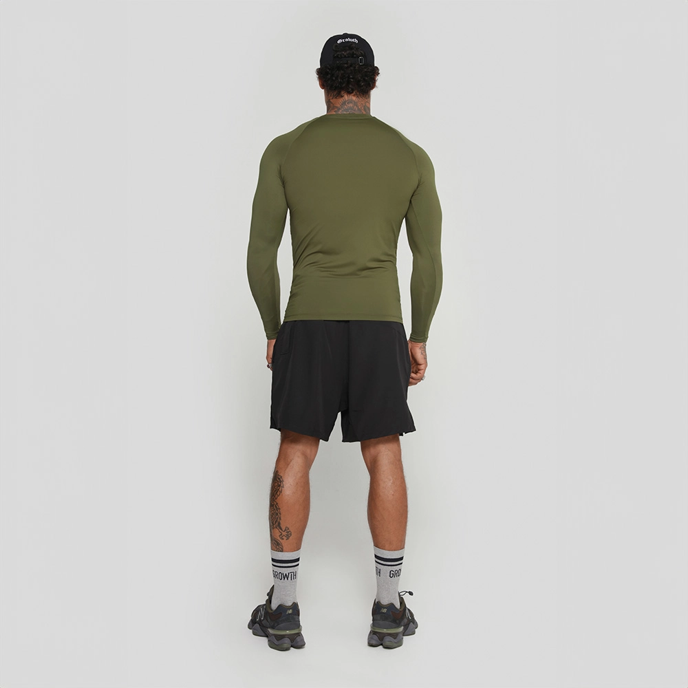 CAMISETA VERDE MILITAR TÉRMICA SEGUNDA PELE GROWTH - GROWTH SUPPLEMENTS