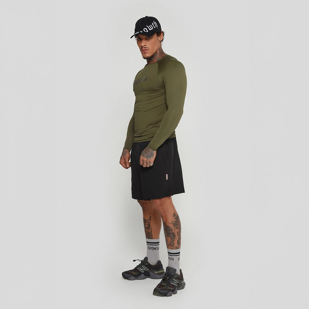 CAMISETA VERDE MILITAR TÉRMICA SEGUNDA PELE GROWTH - GROWTH SUPPLEMENTS