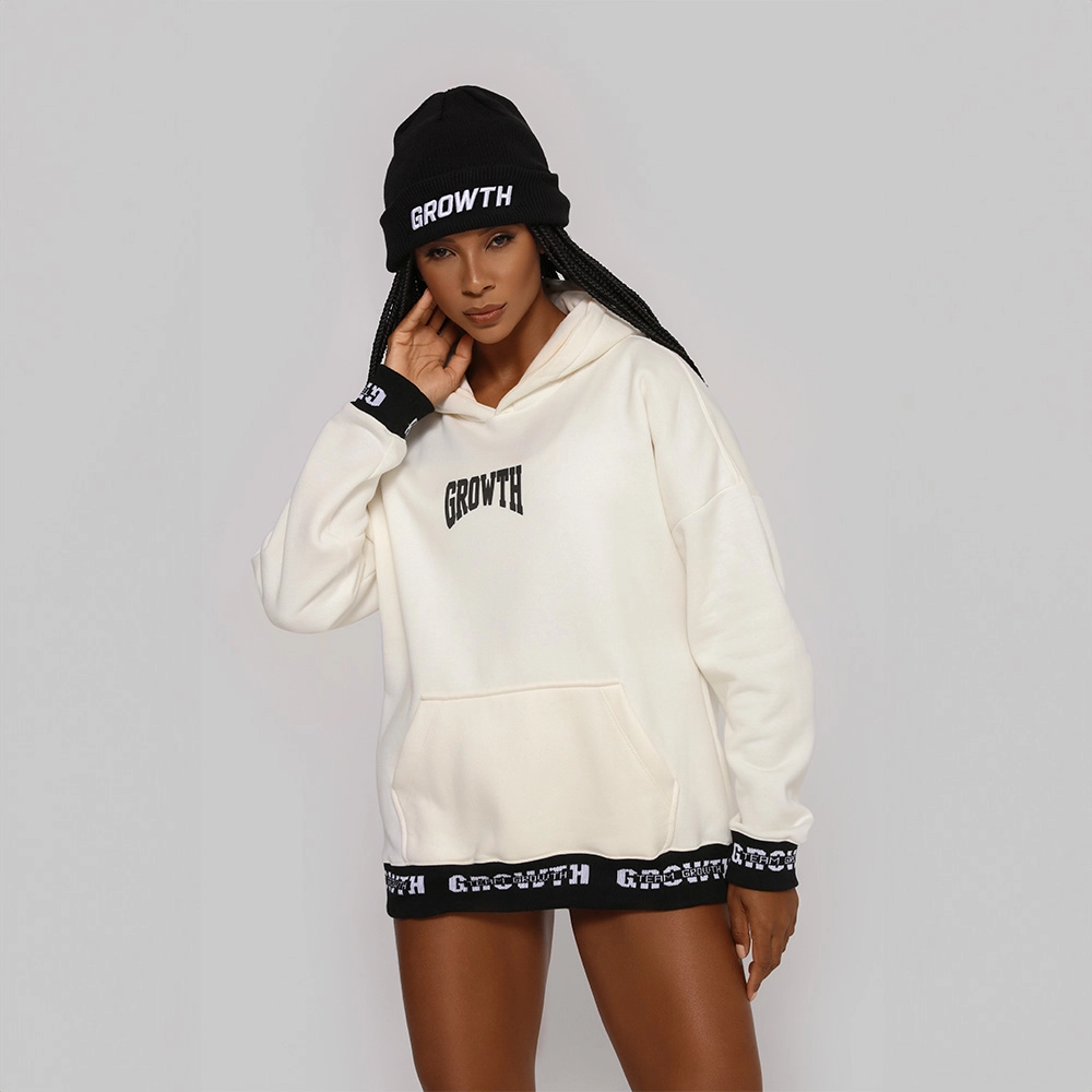 BLUSÃO MOLETOM GROWTH OFF WHITE OVERSIZED WORLDWIDE   - GROWTH SUPPLEMENTS