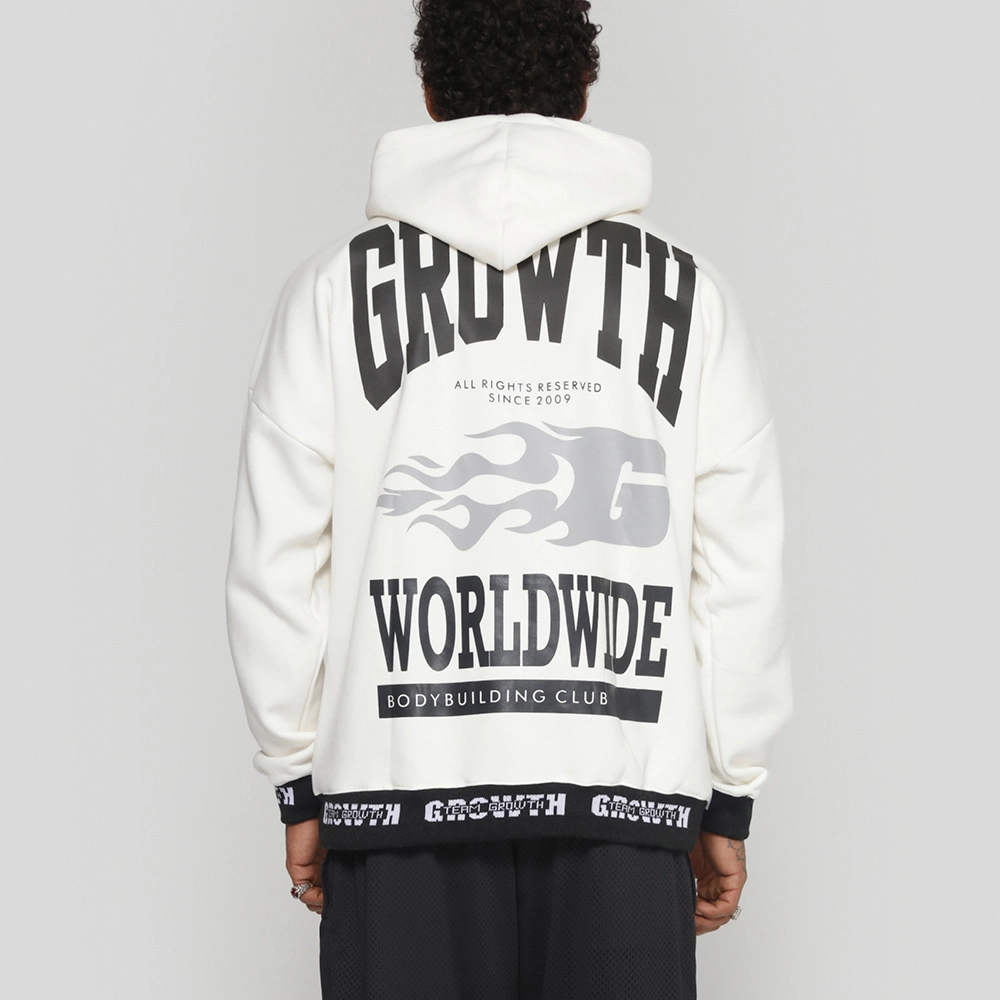BLUSÃO MOLETOM GROWTH OFF WHITE OVERSIZED WORLDWIDE   - GROWTH SUPPLEMENTS