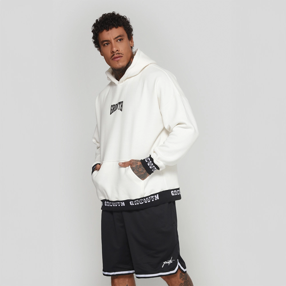 BLUSÃO MOLETOM GROWTH OFF WHITE OVERSIZED WORLDWIDE   - GROWTH SUPPLEMENTS