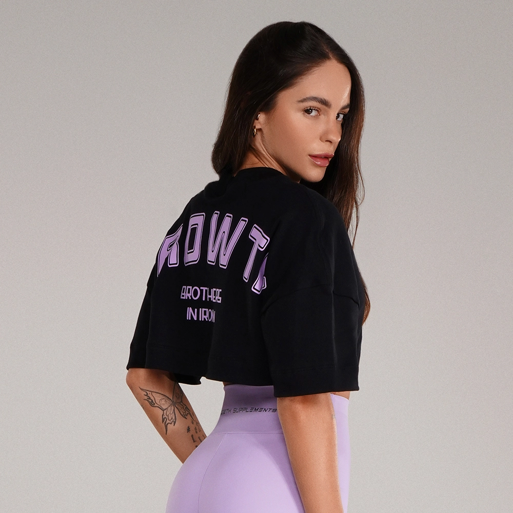CROPPED GROWTH OVERSIZED PRETO COM LILÁS - GROWTH SUPPLEMENTS