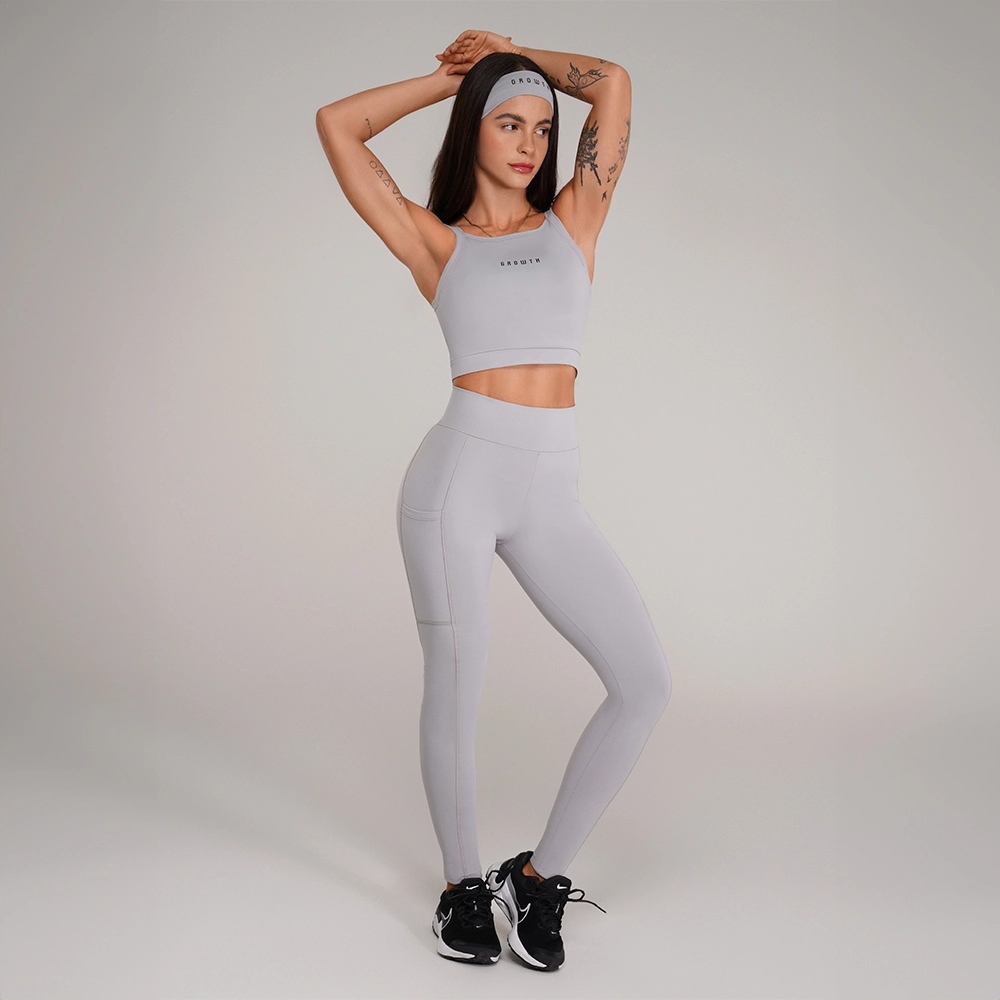 LEGGING GROWTH BEAUT CINZA GLITTER -  GROWTH SUPPLEMENTS