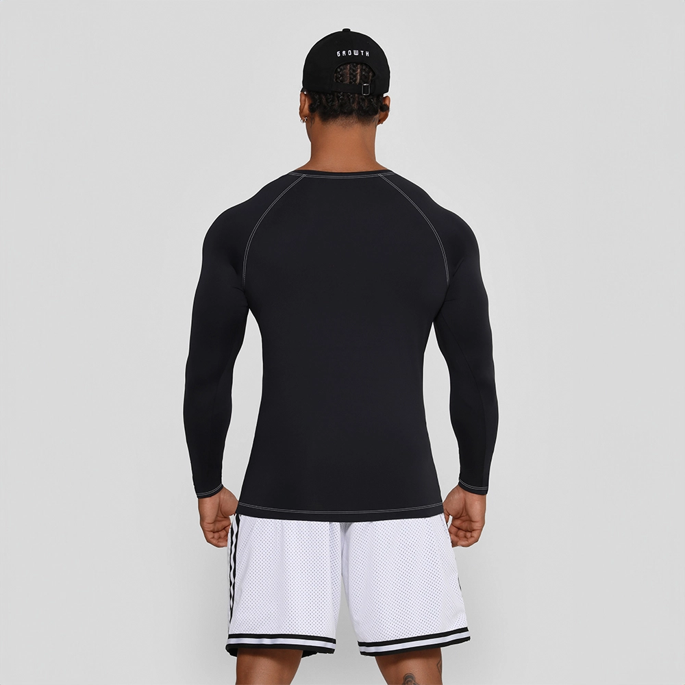 CAMISETA TÉRMICA MANGA LONGA GROWTH PRETA LOGO  - GROWTH SUPPLEMENTS